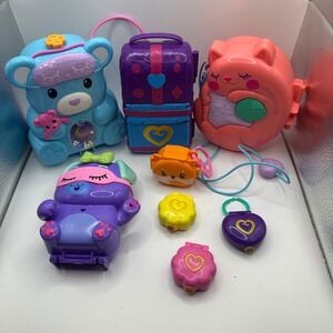 Polly Pocket Bluebird Toys Butterfly House Carrying Case Playset lot of 8